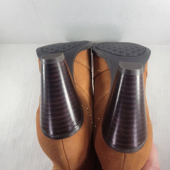 Aerosoles Women Lazu Tan Suede Western Studded 3.5" Heel Ankle Boots Size 9.5 - Picture 8 of 8